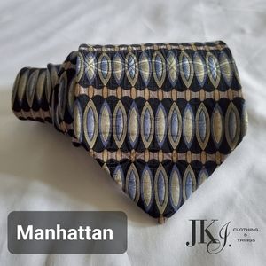 Manhattan Men's Tie Silk Black/green Classic